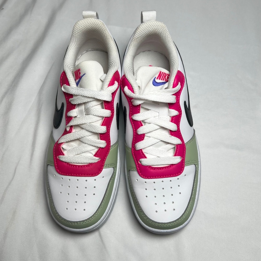 Nike Y3.5 Court Borough Low Recraft GS Honeydew Pink Ultramarine NWOB White Blue - Picture 3 of 10